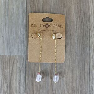 Betty Carre Womens Gold-Tone White Stone Dangle Drop‎ Chain Earrings